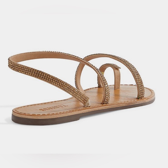 Schutz Mariah Glitter-Strap Flat Sandals - Picture 2 of 5